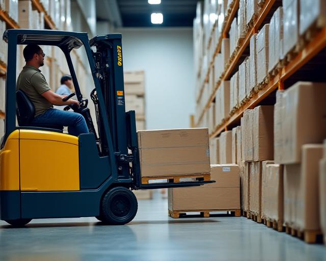 Warehouse staff performing cross-docking operations