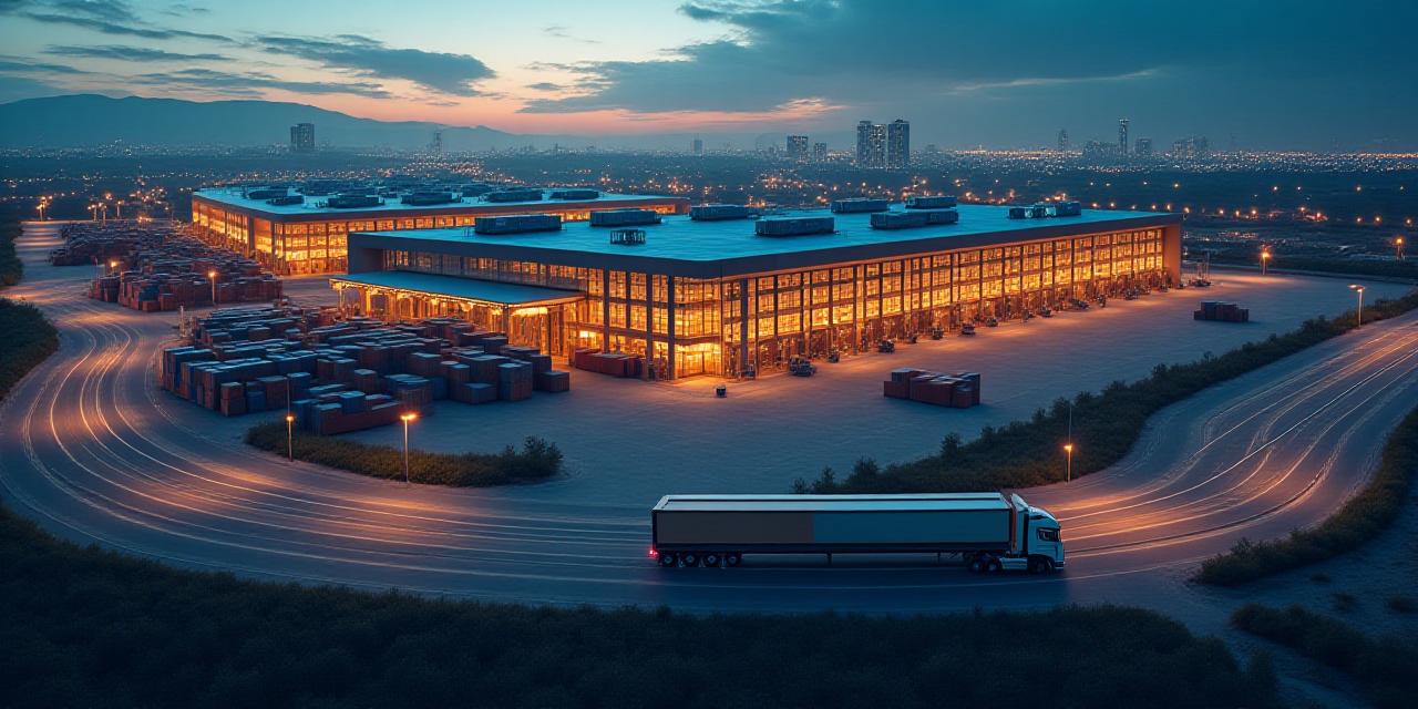 Global logistics hub and cargo transit network background